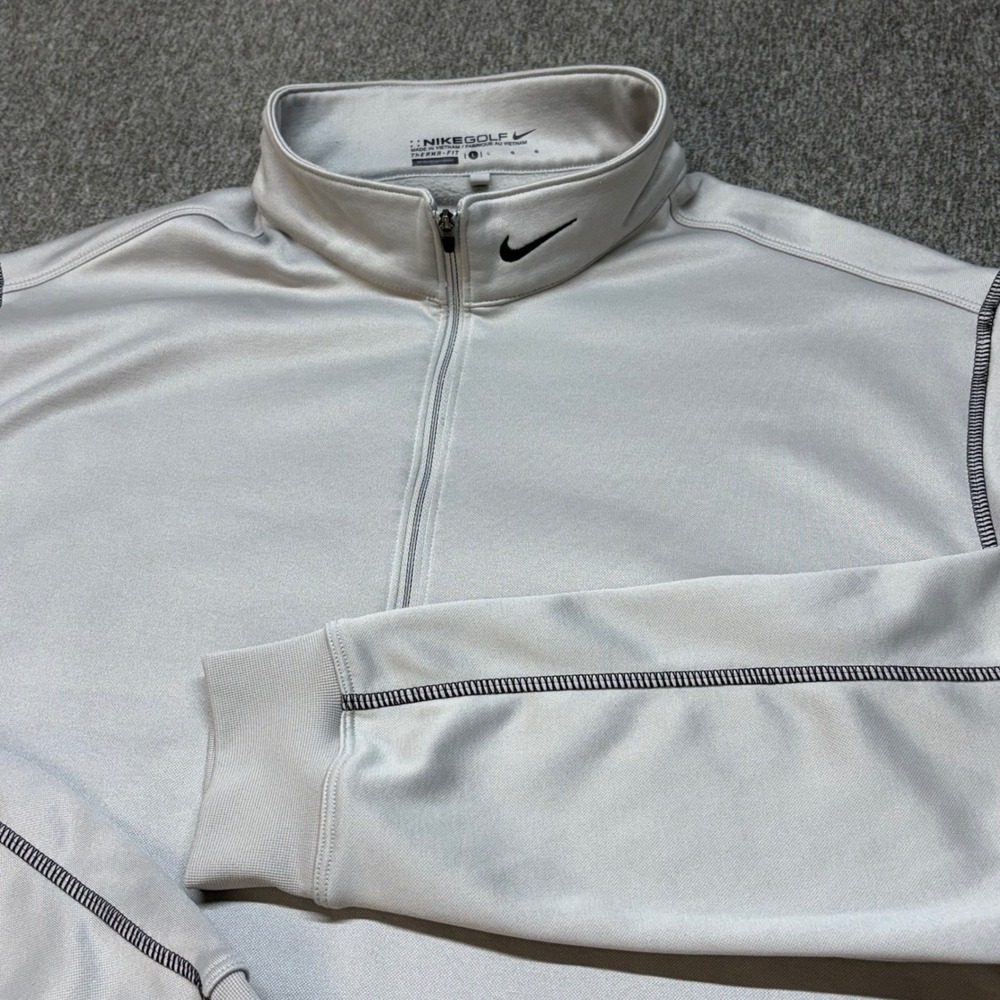 Nike Golf Therma-FIT Mens Large Quarter Zip Pullover Gray 416574-061 Long Sleeve